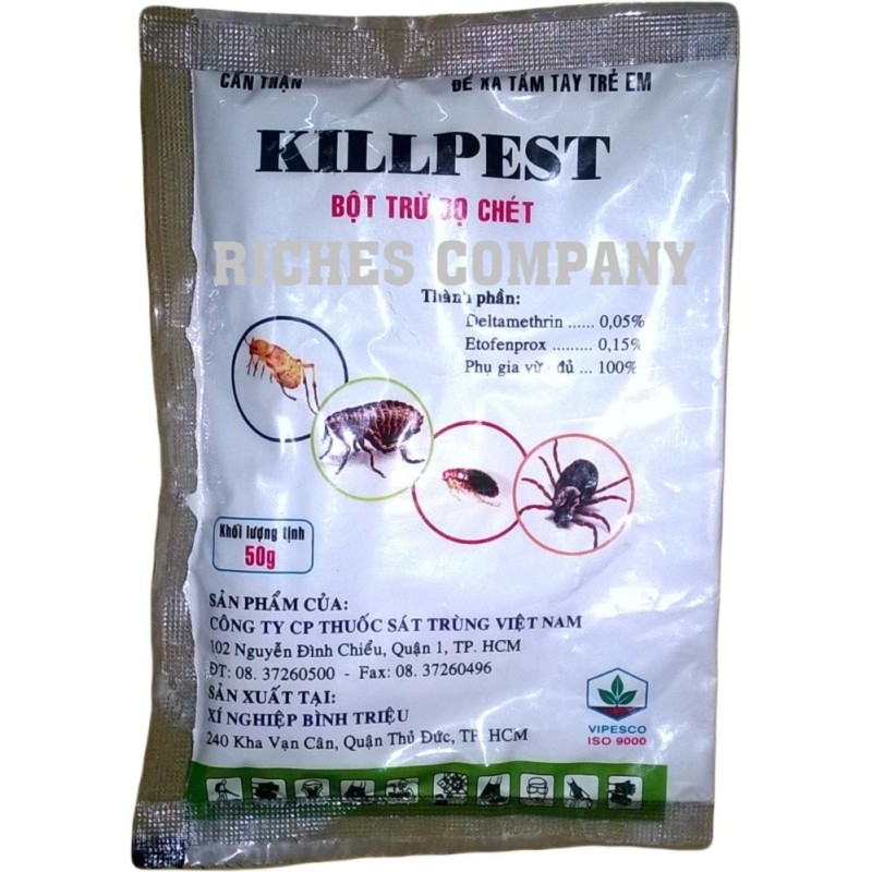 BỘT TRỊ VE CHẤY RẬN CHO CHÓ / MÈO - AN TOÀN DỄ SỬ DỤNG KP VIPESCO 50G