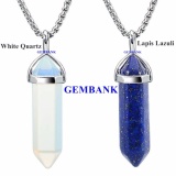 [HCM]Cặp Dây Chuyền Đá Lapis Lazuli Và Thạch Anh Trắng Tự Nhiên