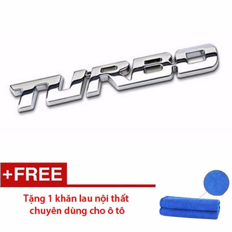 Chữ TURBO dán trên ô tô (Màu Crom) - Tặng 1 khăn lau ô tô siêu thấm