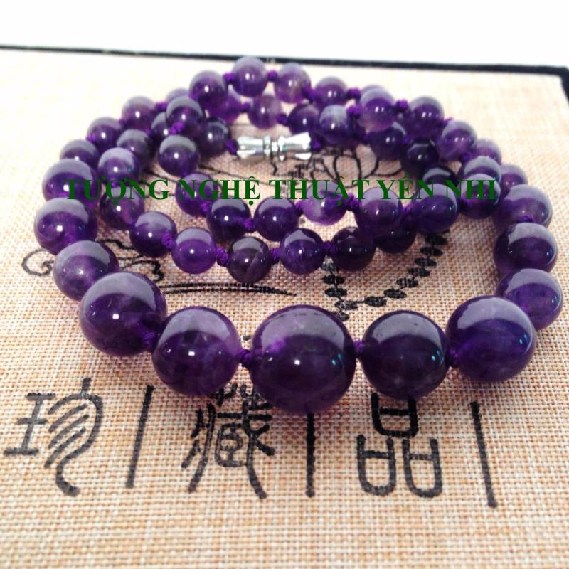 Chuỗi vòng cổ đá Thạch anh tím thiên nhiên size 6-12mm-(TAT02)