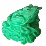 Cóc Thiềm Thừ ngậm tiền vàng chiêu giữ tài lộc đá xanh DVX12