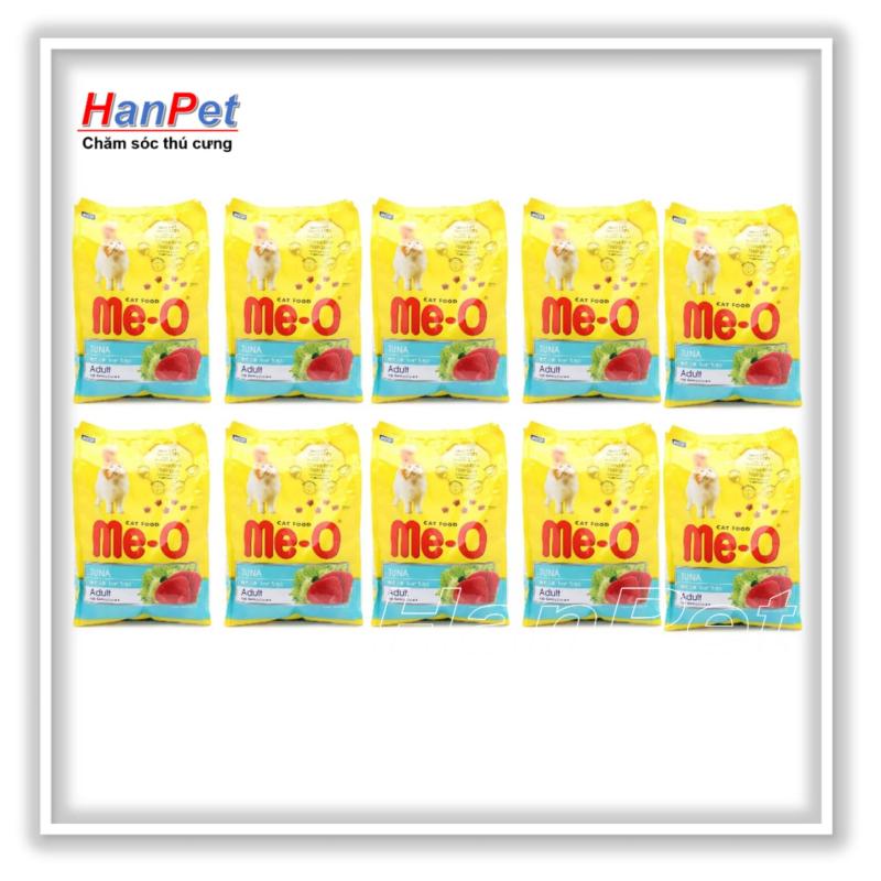 HNP- Combo 10 gói ME-O 350gr - thức ăn  dạng hạt cho mèo lớn vị CÁ NGỪ (hanpet 201d)