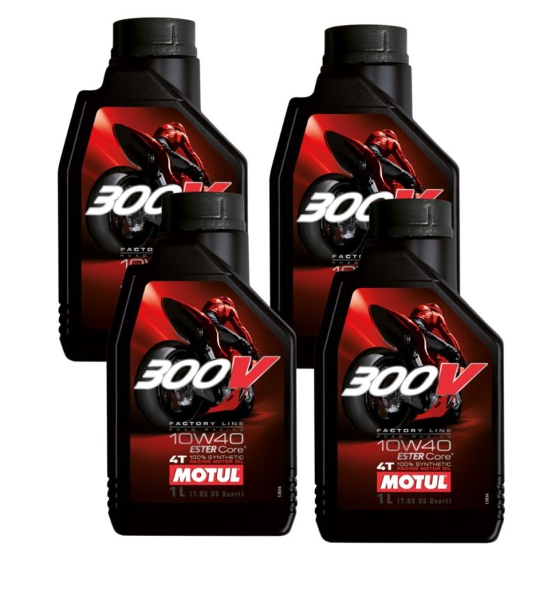 [HCM]Combo 4 bình nhớt cao cấp cho xe mô tô phân khối lớn Motul 300V Factory Line 10W40