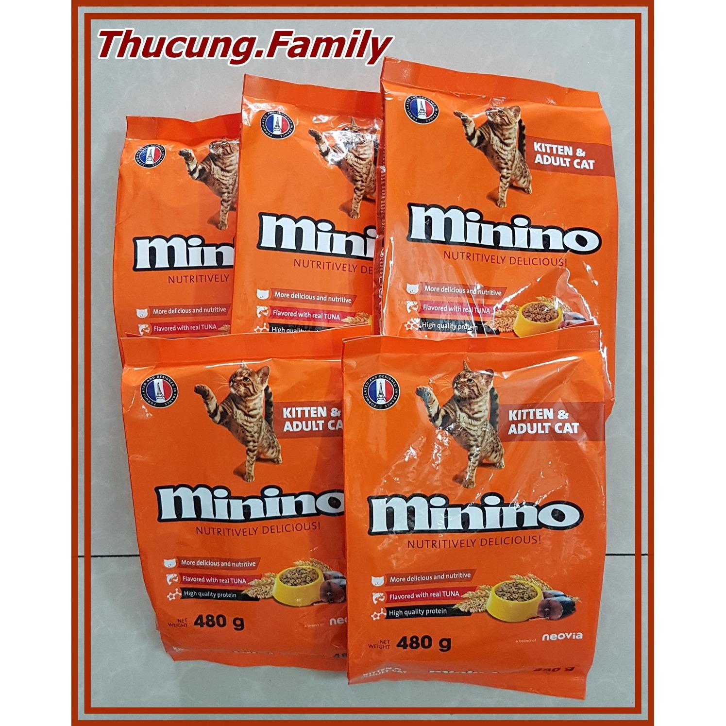 Combo 5 túi thức ăn hạt cho Mèo mọi lứa tuổi. Sản phẩm của PHÁP- Minino 480g