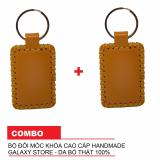 Bộ Đôi Móc Khóa Cặp Da Thật Handmade Galaxy Store (Vàng)