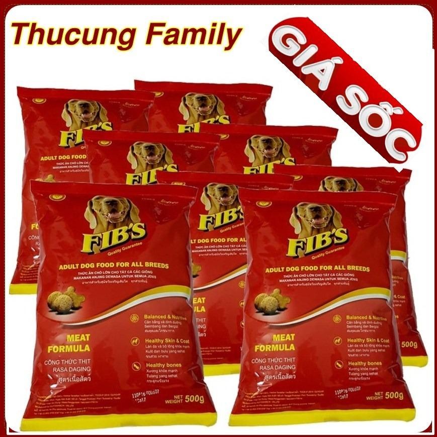 Bộ 8 bao thức ăn hạt cho Chó trưởng thành FIBs. 400g/ túi. Cân bằng dinh dưỡng cho da, xương khỏe mạnh.