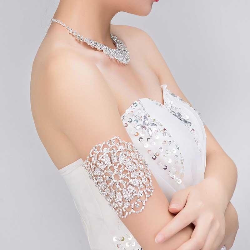 Pha lê Vật Có Hoa Cô Dâu Vòng Tay Hộp Dây Chuyền Nữ Tay Lưng Dây Chuyền Vòng Tay Trang Sức Cưới Phụ Kiện Giá Sỉ-quốc tế
