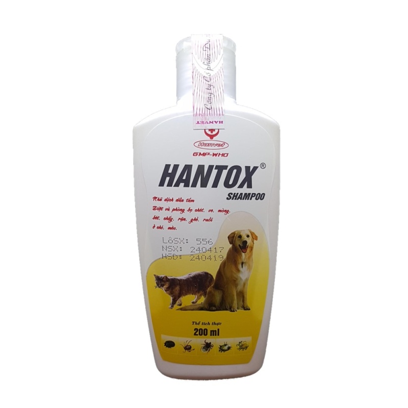 Sữa Tắm - Dầu tắm Trị Bọ Chét Ve Ghẻ Rận Khử Mùi -Hantox Chai Vàng (200ml)