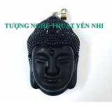 Dây chuyền đầu phật A Di Đà đá núi lửa Obsidian