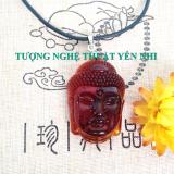 Dây chuyền đầu phật A Di Đà pha lê đỏ- mặt 4x2,5cm