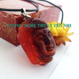 Dây chuyền đầu phật A Di Đà pha lê đỏ- mặt 4x2,5cm