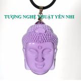 Dây chuyền đầu phật A Di Đà pha lê tím