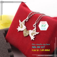 Dây chuyền Inox cặp chim bồ câu thủy chung DC117 (Trắng)