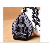 Dây chuyền nam mặt Phật Bất động Minh vương đá obsidian Độ Mệnh Tuổi Dậu-DC61