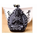 Dây chuyền nam mặt Phật Đại Thế chí Bồ tát đá obsidian Độ Mệnh Tuổi Ngọ-DC63