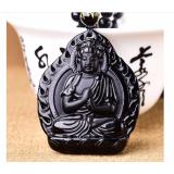 Dây chuyền nam mặt Phật Như Lai đại nhật đá Obsidian Độ Mệnh Tuổi Mùi -Thân-DC62