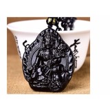 Dây chuyền nam mặt Phật Phổ Hiền Bồ tát đá obsidian Độ Mệnh Tuổi Thìn-Tỵ-DC65