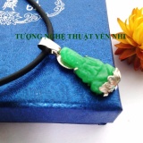 Dây chuyền phật Quan Âm cẩm thạch tự nhiên - mặt 3,3x1,4cm