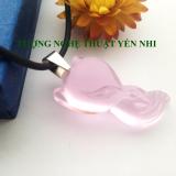 Dây chuyền phong thủy Hồ Ly pha lê tím mặt 3,5x1,8cm