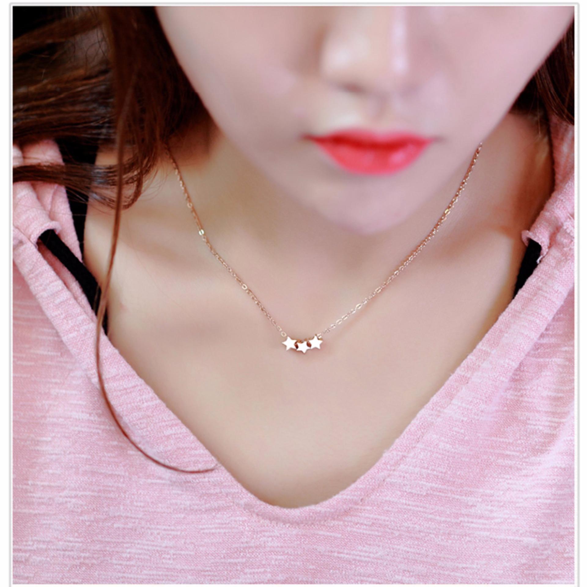 [HCM]Dây chuyền Titan hình 3 ngôi sao DC97 (Màu Đồng)