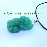 Dây chuyền Tỳ hưu thạch anh xanh - mặt 3x1,6cm