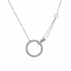 Dây chuyền Vòng tròn duyên J’admire bạc cao cấp mạ Platinum đính đá Cubic Zirconia trắng