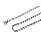 Dây chuyền xoắn 4mm DC06 (màu bạc)