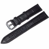 Dây đồng hồ bằng da bò thật - Size (cỡ) 22 (Đen)
