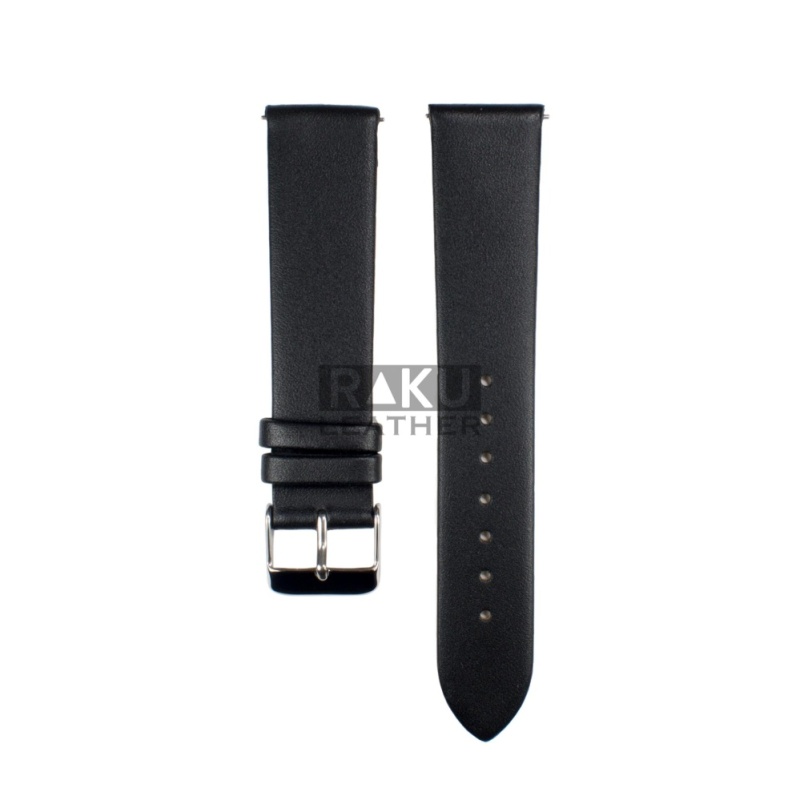 Dây đồng hồ da bê siêu mỏng - Raku Leather - Size 20 (Đen) bán chạy