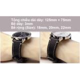 Dây đồng hồ da bò cao cấp SIZE 20mm (đen)
