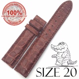 Dây đồng hồ da Cá Sấu Vân Tròn SIZE 20mm (nâu)