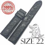 Dây đồng hồ da Cá Sấu Vân Tròn SIZE 22mm (đen)
