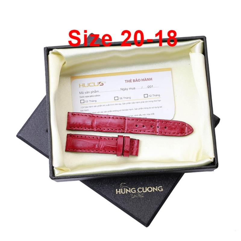 Dây Đồng Hồ Nam Da Cá Sấu Thật Hùng Cường HC8101(Size 20-18) bán chạy