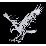 Decal hình Đại Bàng dán xe (Trắng)
