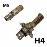 Đèn Fa-cos 3 led có râu tản nhiệt gắn xe máy (Cos vàng-Fa trắng-M5-T)