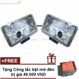 Cặp đèn pha cos LED cản 8 bóng bi cầu ô tô xe tải xe máy (công tắc)