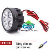 Đèn led trợ sáng xe máy, xe đạp điện gắn chân gương loại 6 led 206401 + tặng kèm 2 đèn led gắn van xe k 131.