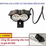 Đèn trợ sáng X2 mắt cú + công tắc đá đèn ĐEN