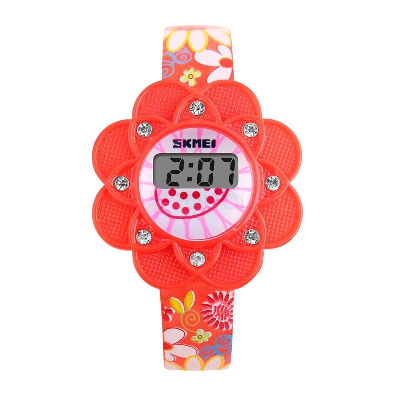 Đồng hồ bé gái dây nhựa SKMEI 10KN98 hoa hướng dương (Đỏ) bán chạy