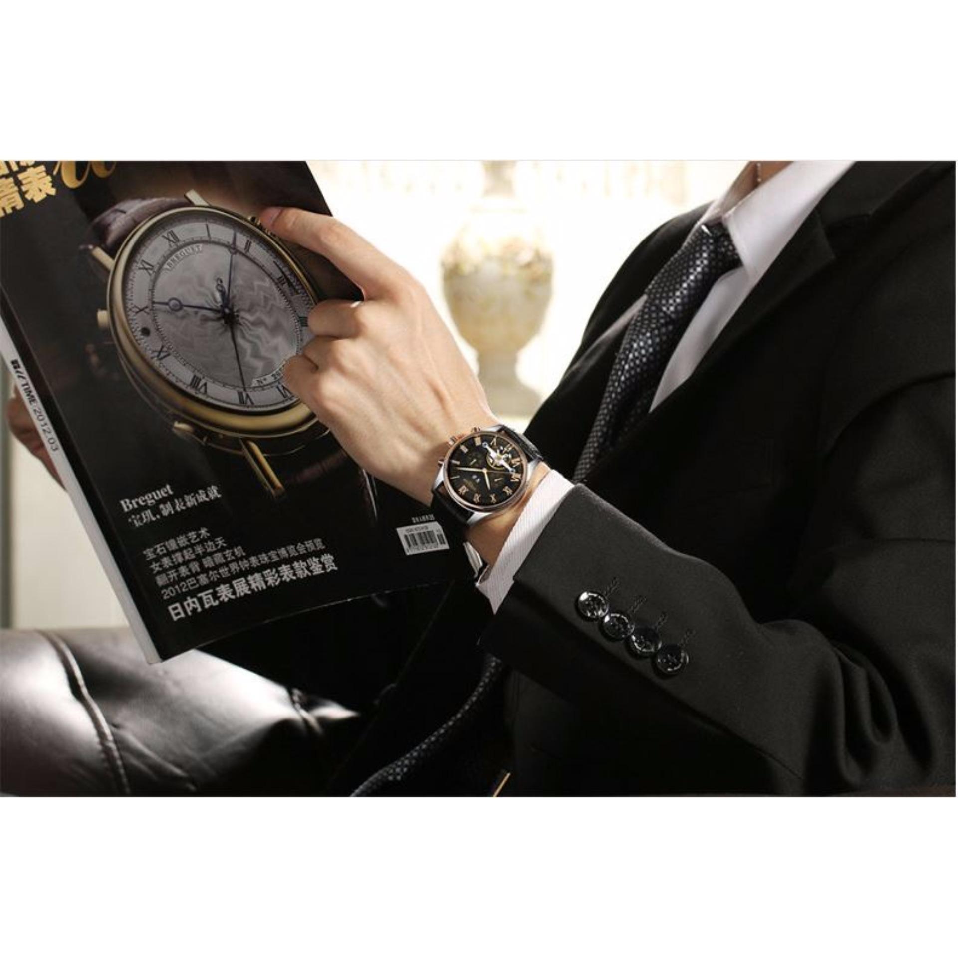 Đồng hồ cơ Automatic dây da chạy 5 kim Kinyued 1003