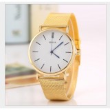 Đồng hồ dây hợp kim mặt trắng dây vàng si001
