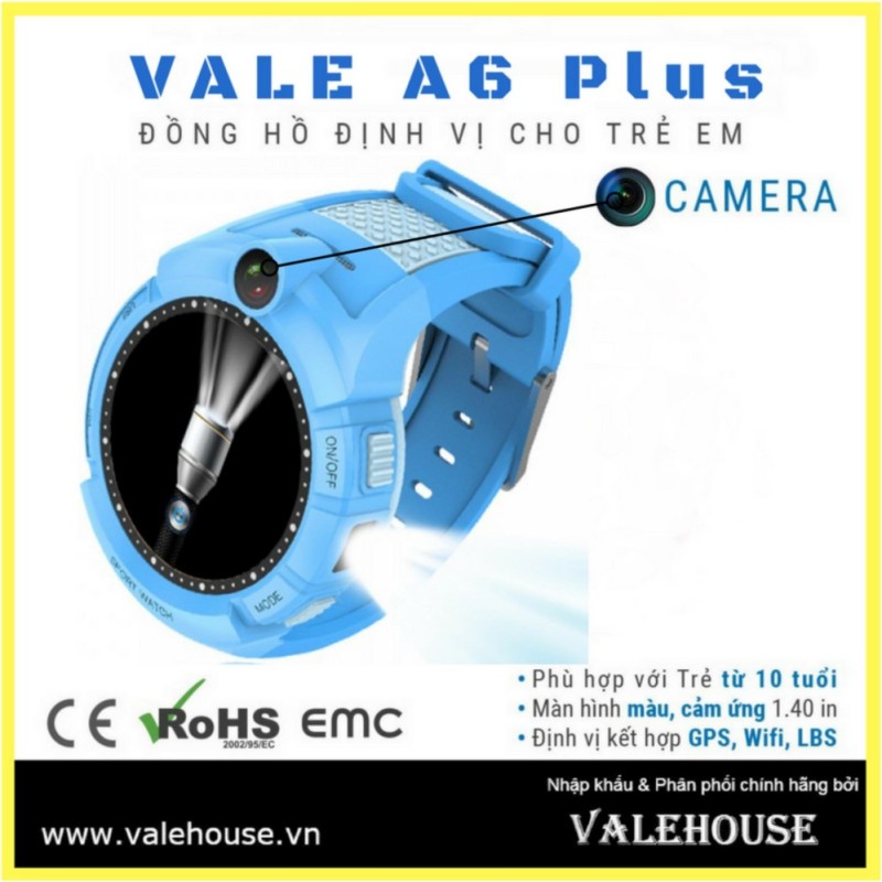 Giá bán Đồng hồ định vị trẻ em VALE A6 Plus - 1479 Xanh Dương
