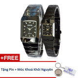 Đồng hồ đôi dây thép không gỉ Sinobi 91KN48 + Tặng pin và móc khoá KN