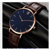 Đồng hồ nam dây da Geneve PKHRG005-4 (nâu mặt đen)