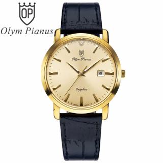 Đồng hồ nam dây da mặt kính sapphire chống xước Olym Pianus OP130-06MK-GL vàng thumbnail