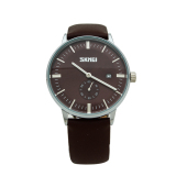 [HCM]Đồng hồ nam dây da SKMEi SK042(nâu)