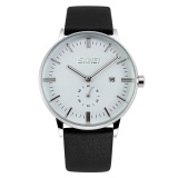 [HCM]Đồng hồ nam dây da SKMEi SK042 (Trắng)