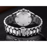 Đồng hồ nam Kinyued 6 kim (Dây trắng mặt đen)