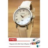 Đồng hồ nữ dây da tổng hợp Yazole PKHRYA004-3 (trắng) + Tặng 1 jack chống bụi cho điện thoại
