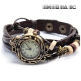 [HCM]Đồng hồ nữ dây giả da Vintage - MBAC  (Nâu)